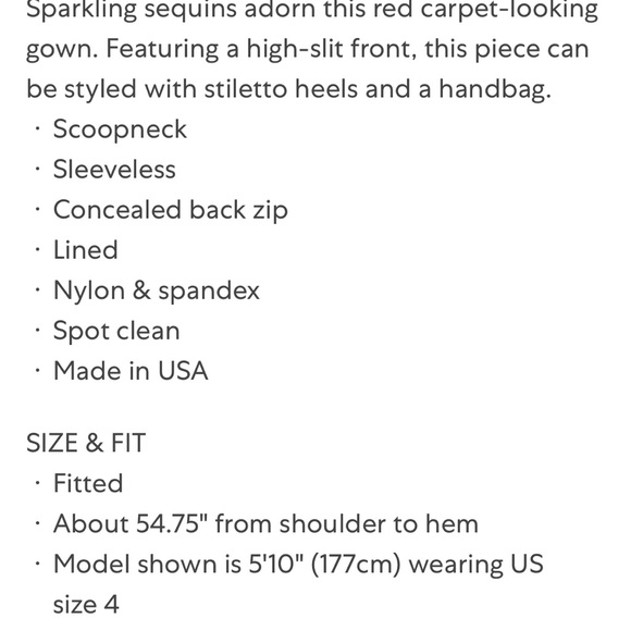 Betsy & Adam sequin scoop-neck gown - Picture 4 of 4